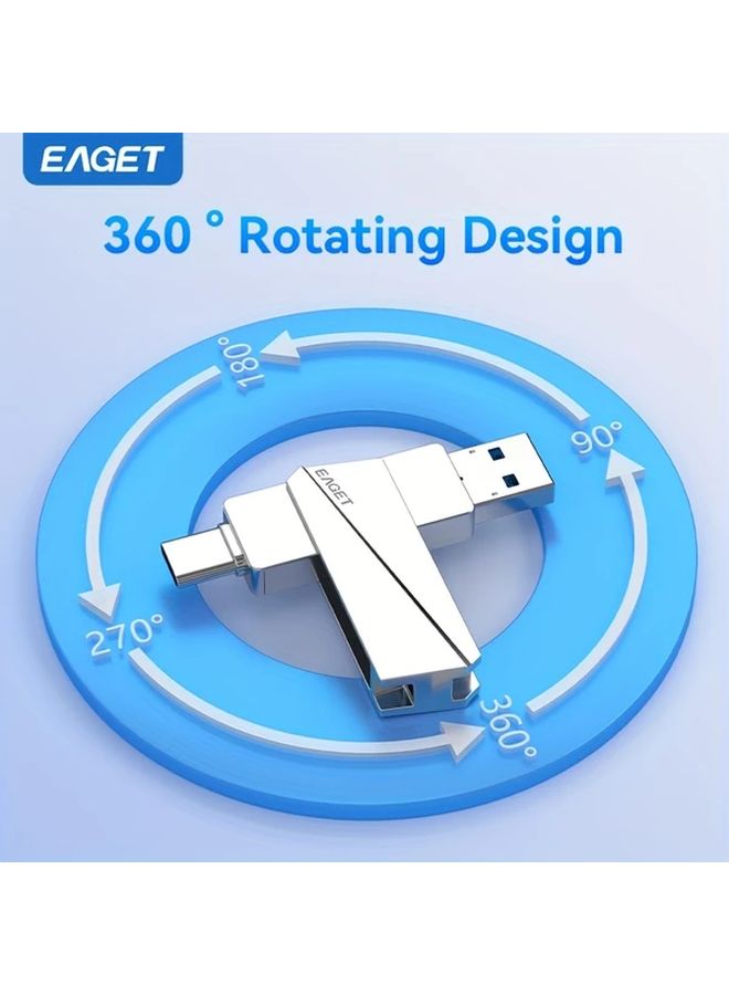 EAGET SU60 512GB محرك فلاش USB C SSD واجهة مزدوجة تصل إلى 560 ميجابايت/ثانية لهاتف iPhone وأندرويد - Image 4